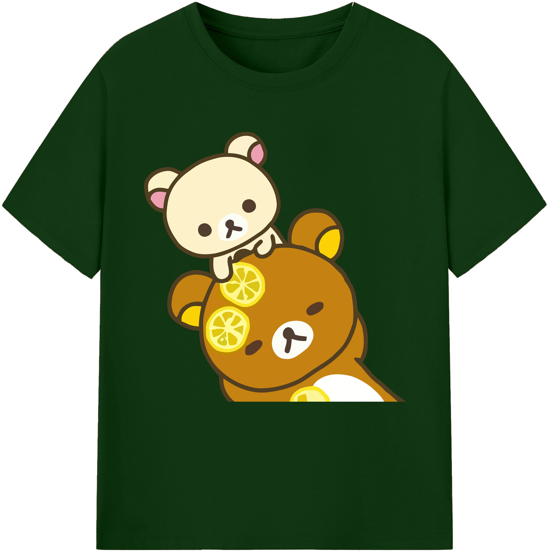 （画像用） リラックマ リラックマ キイロイトリ Rilakkuma Korilakkuma Kiiroitori 綿100％半袖Tシャツ（フロントプリント）